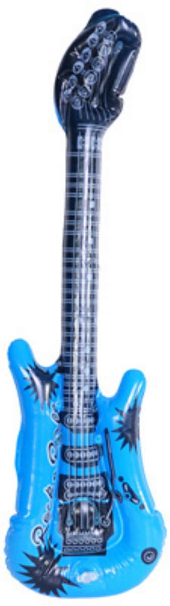 Cheetah Party Opblaasbare Gitaar 55 cm - Blauw